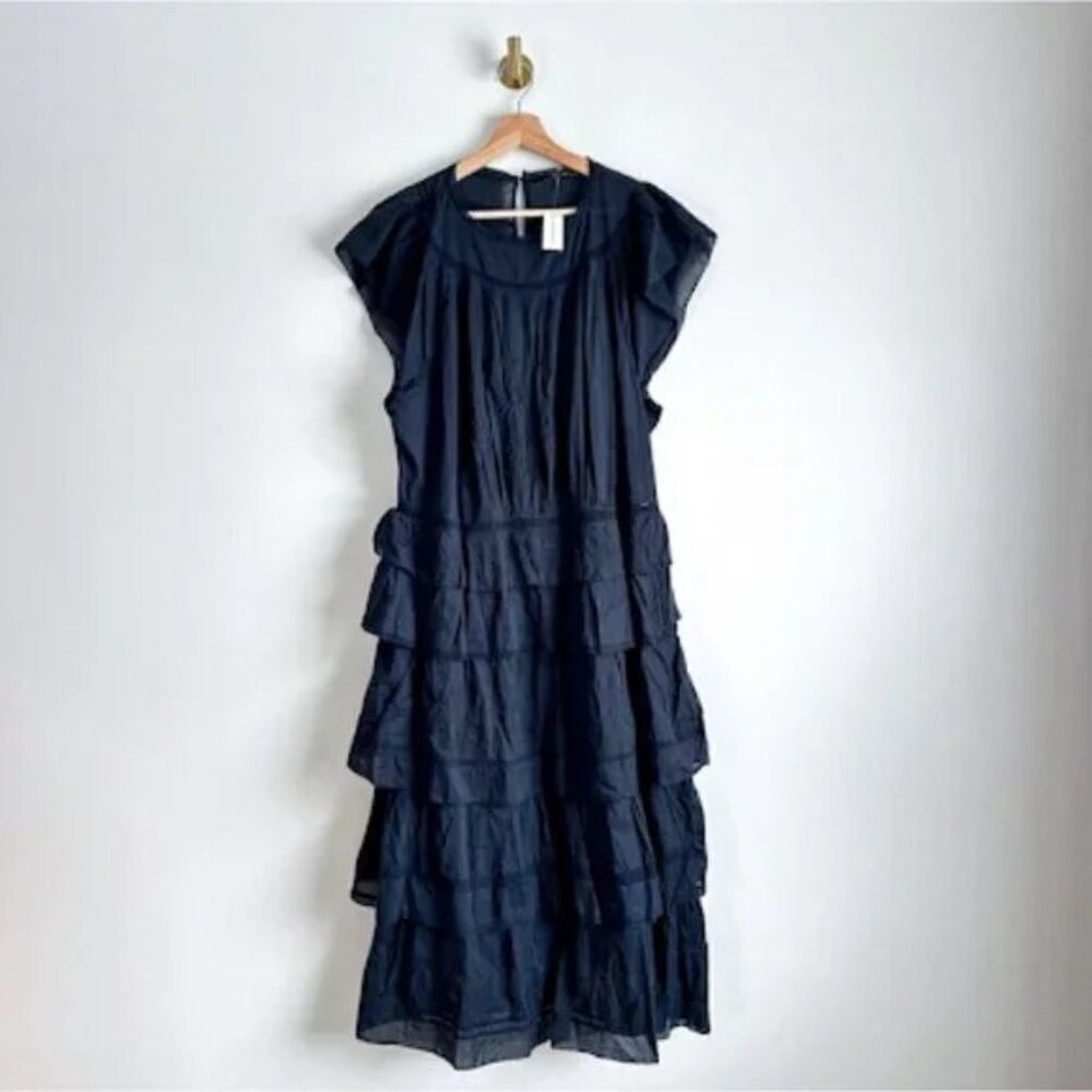 BANANA REPUBLIC Selene Black Embroidered Lace Midi Dress – Size Small - Picture 2 of 5